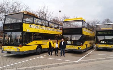 City Tour - Yellow Double-Decker-Buses