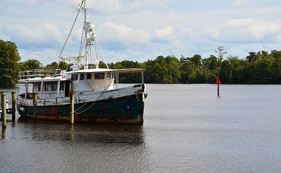 By boat