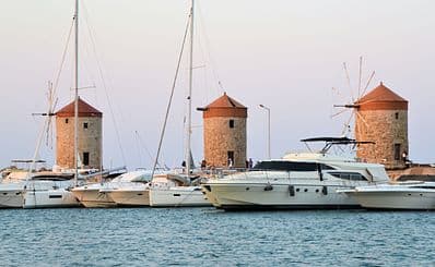 Mandraki Harbour & Myth Colossus of Rhodes